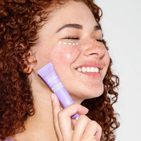 Pacifica Vegan Ceramide Eye Cream under-eye application showing depuffing.