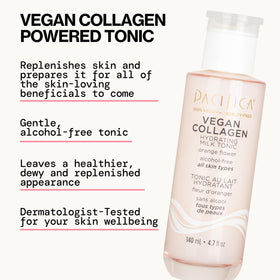 Close-up of creamy texture and natural glow from Pacifica Milk Tonic.