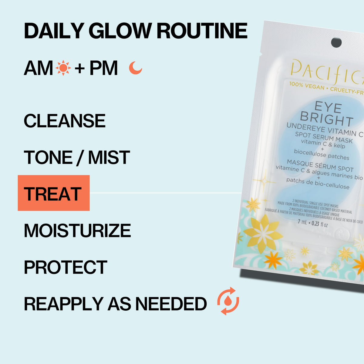 Pacifica Vitamin C serum application under-eye promotes radiance and hydration.