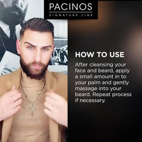 Pacinos beard oil delivers a natural, vivid shine for a well-groomed look.