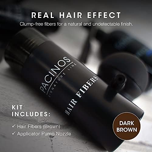Pacinos Hair Fiber Kit shake for full coverage demonstration