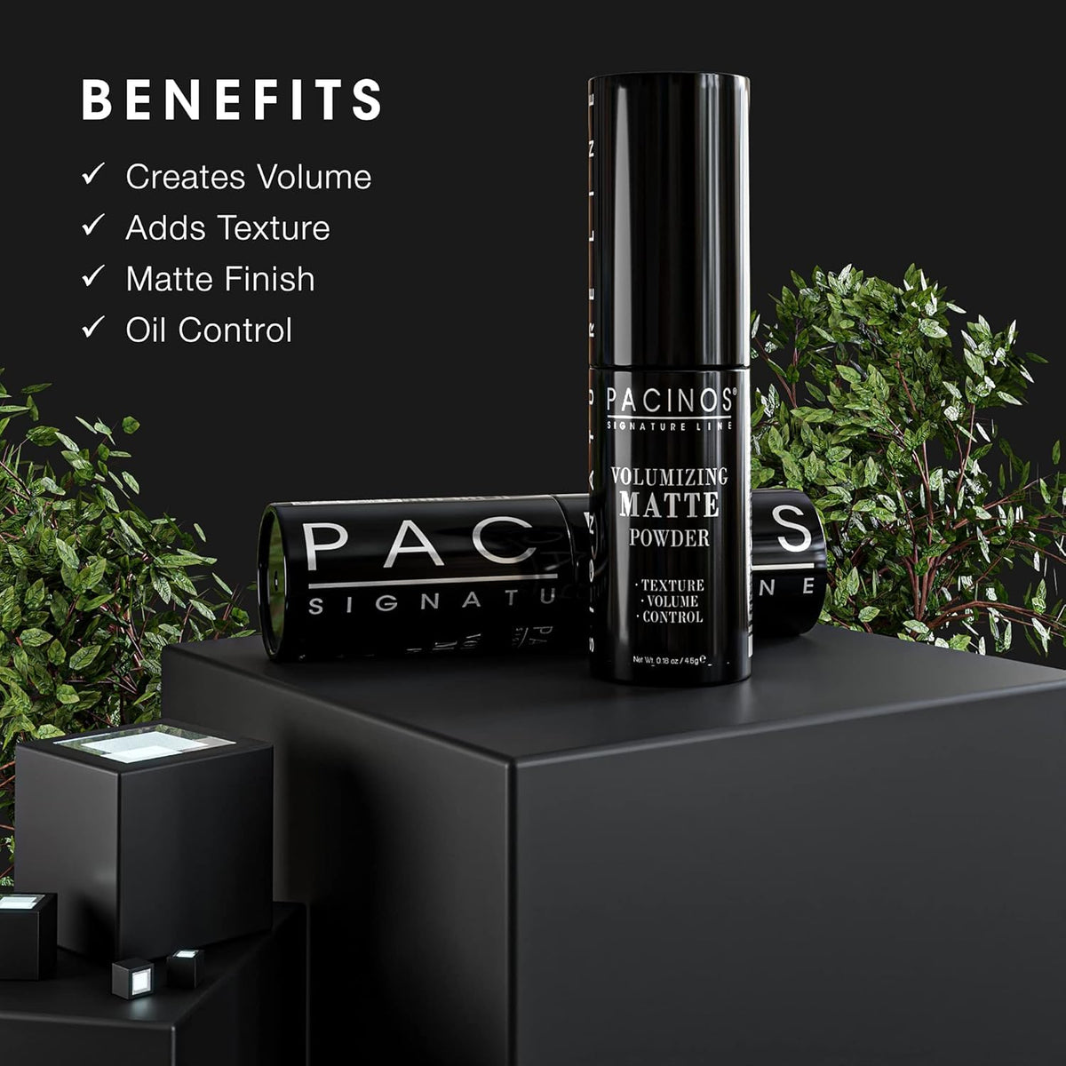 Pacinos powder being applied to create texture with natural matte finish