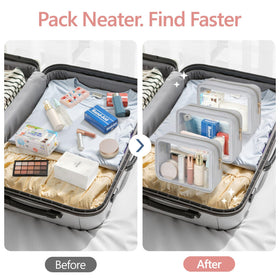 PACKISM Clear Makeup Bag 3 Pack Medium grey color