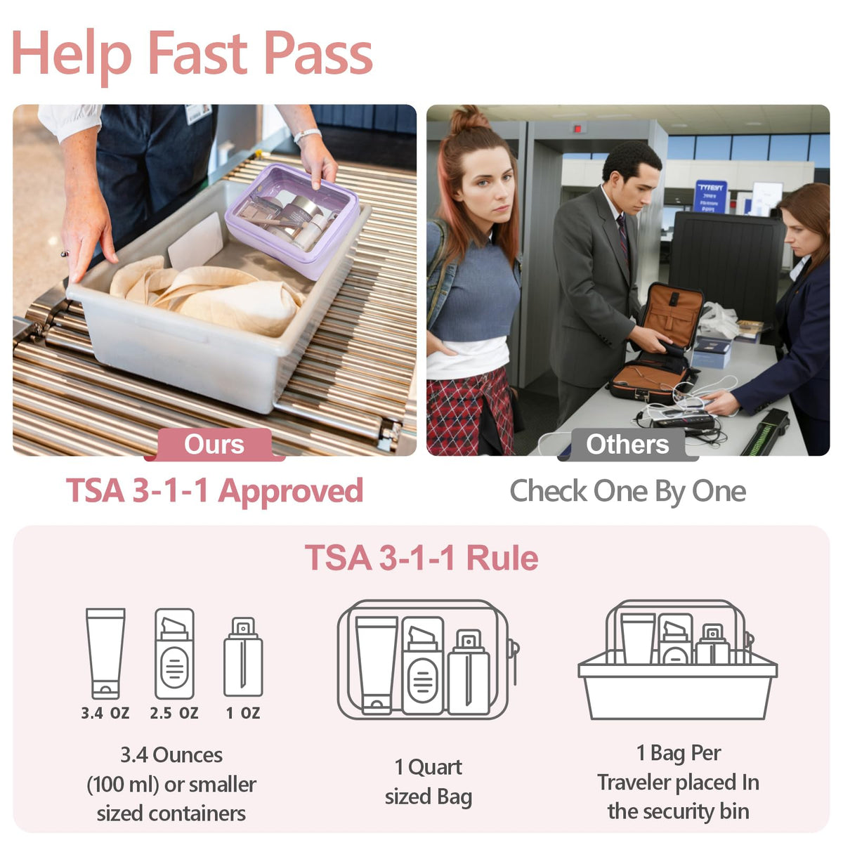 PACKISM Clear Makeup Bag Medium, includes deodorizing packet to minimize new-bag odor.