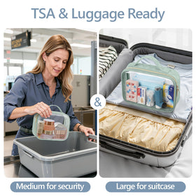 PACKISM Laurel Green large clear toiletry bag for travel essentials