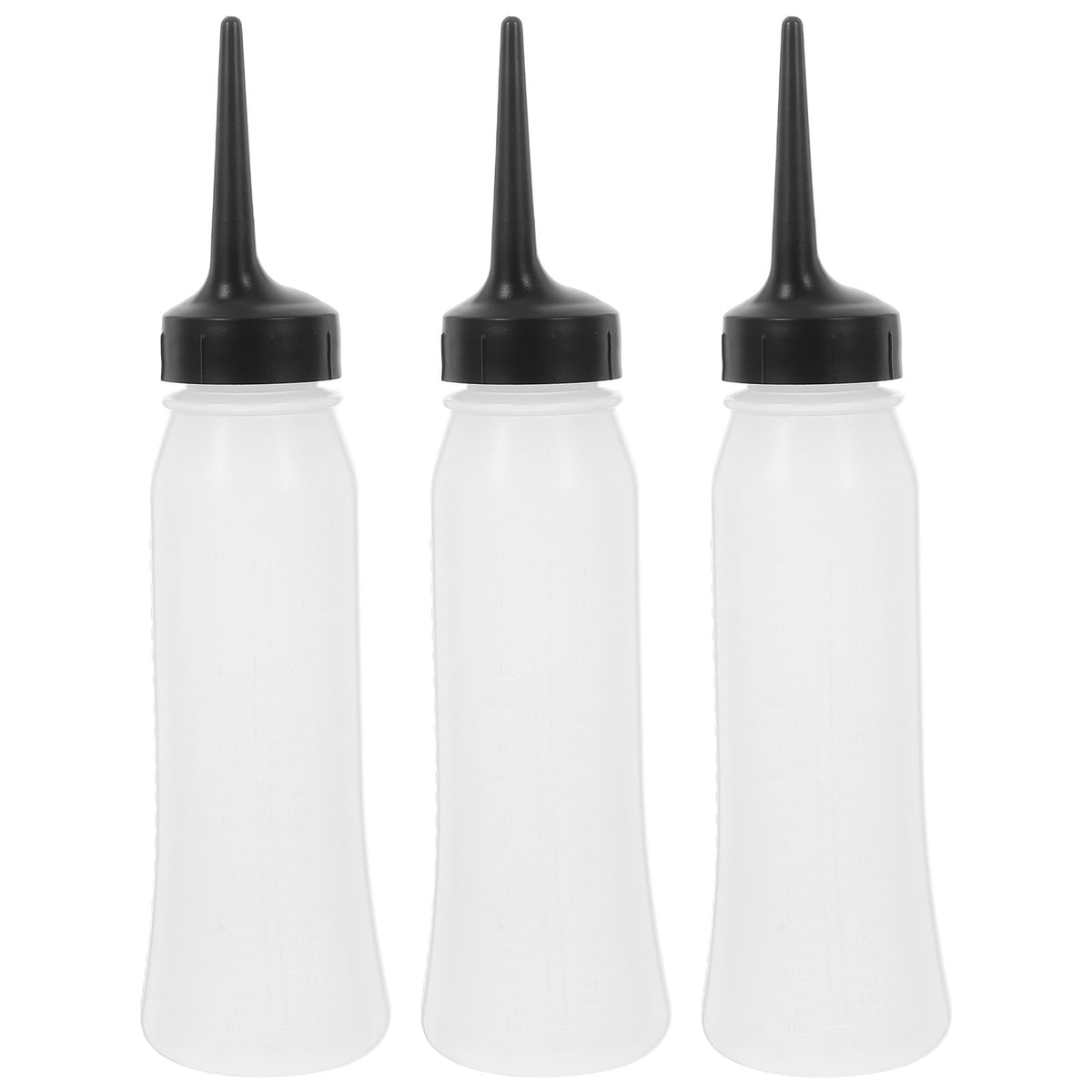 PACKOVE 3Pcs hair coloring bottles set displayed together, ideal for home and salon use.