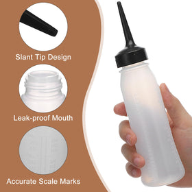 PACKOVE bottle transparent body visible remaining product for easy topping.