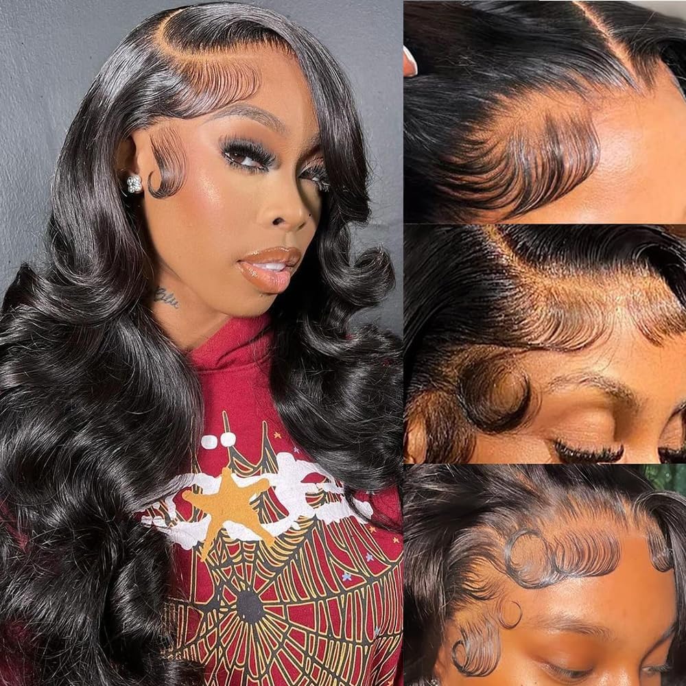Padise 22-inch body wave lace-front wig with natural parting for daily wear