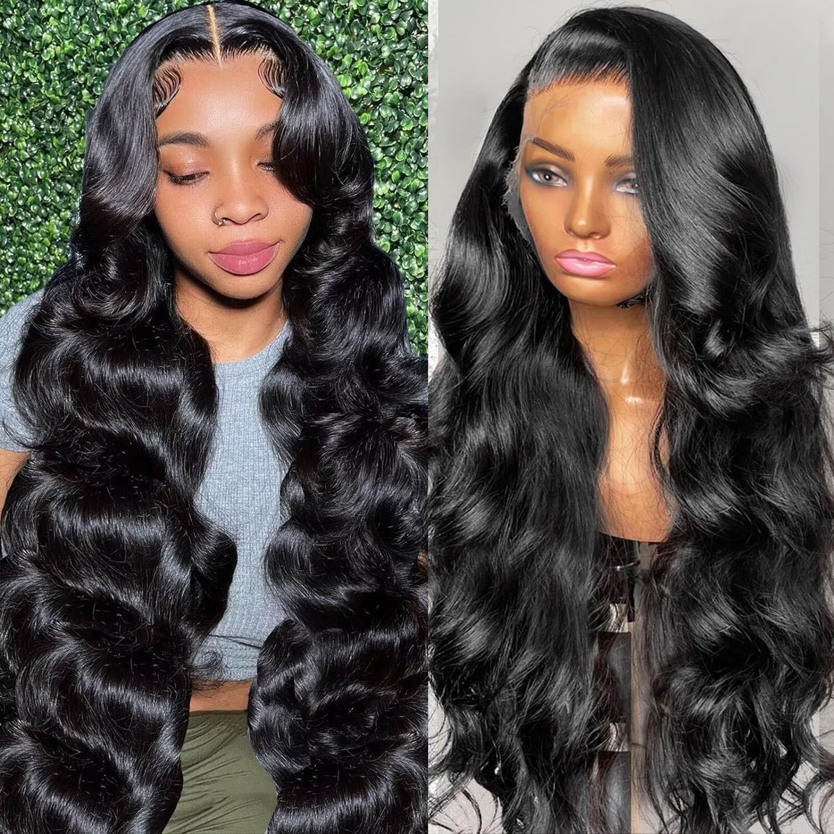 Padise 26inch body wave lace front wig shows long, natural volume for versatile styling.