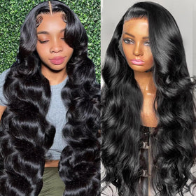 Padise 26inch body wave lace front wig shows long, natural volume for versatile styling.