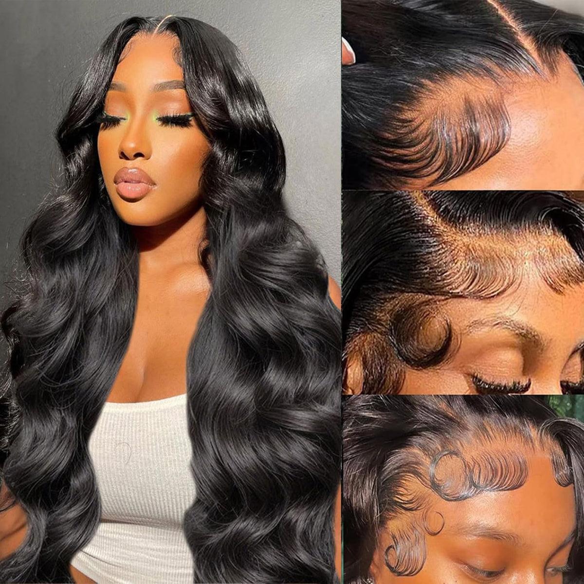 Padise 13x6 transparent lace front showing simulated scalp for seamless look