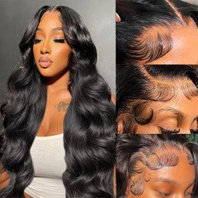 Padise 13x6 HD transparent lace front wig with seamless parting and realistic hairline.