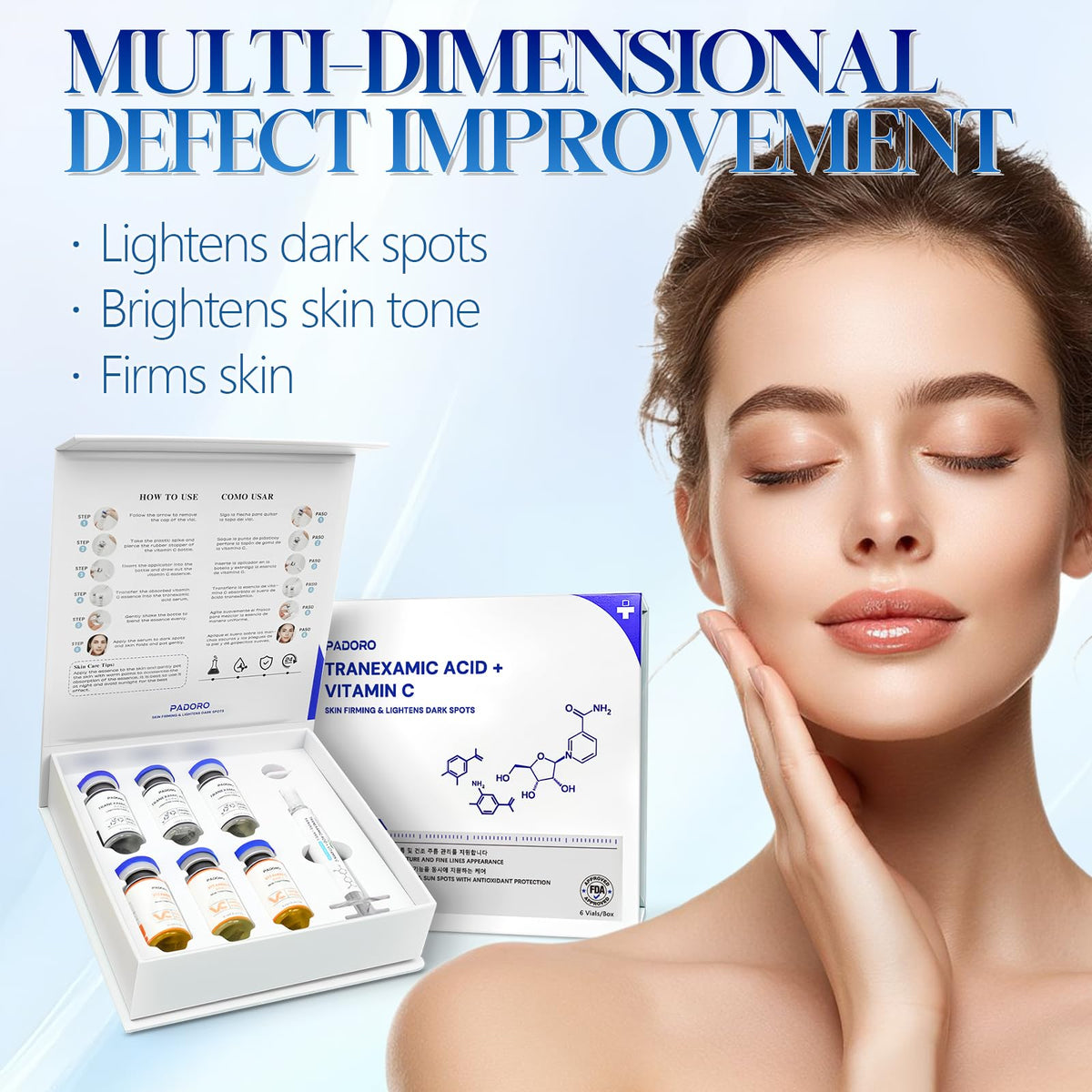 Padoro Skincare routine setup presents a soothing daily regimen for smoother skin.
