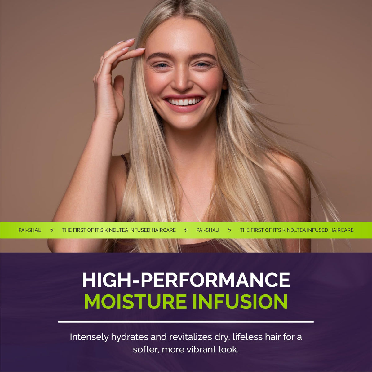 Label detail of Pai-Shau Opulent Volume Conditioner signaling premium hydration.