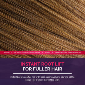 Pai-Shau root lift close-up showing lifted roots and bouncy hair.