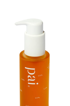 PAI SKINCARE Light Work cleansing oil pour image showing smooth texture for makeup removal.