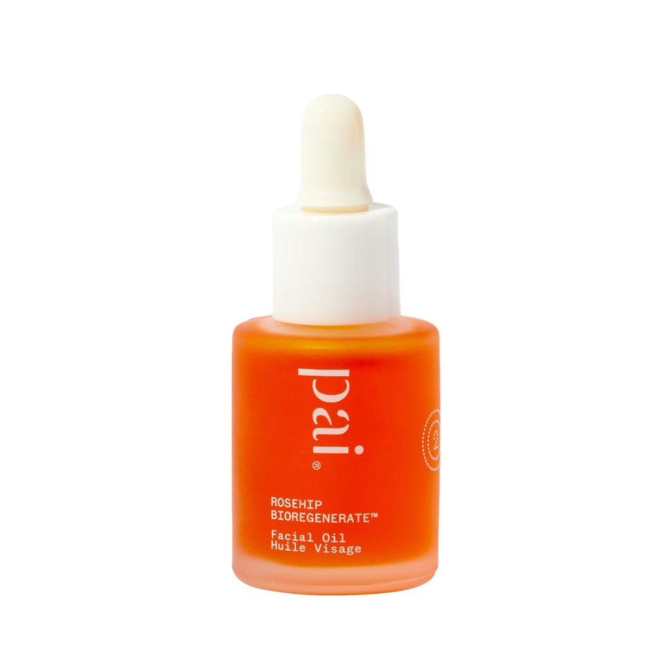 PAI SKINCARE Rosehip BioRegenerate oil bottle—multi-tasking formula for scars and dryness.