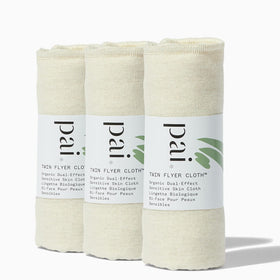 Pai Skincare Twin Flyer muslin side exfoliates delicate skin for a gentle cleanse