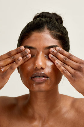 PAI SKINCARE Waterproof mascara removal scene showing effective, gentle cleansing.