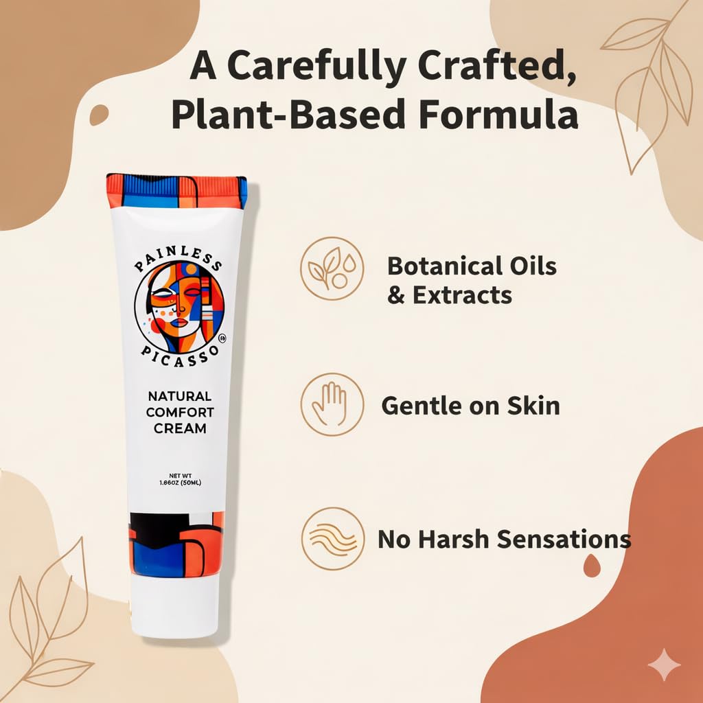 Painless Picasso smooth texture cream dispensing, easy application and quick absorption