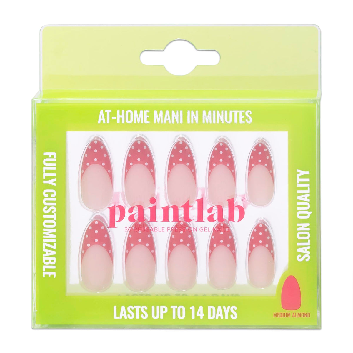 PaintLab polka dot nails kit with almond shape for versatile looks