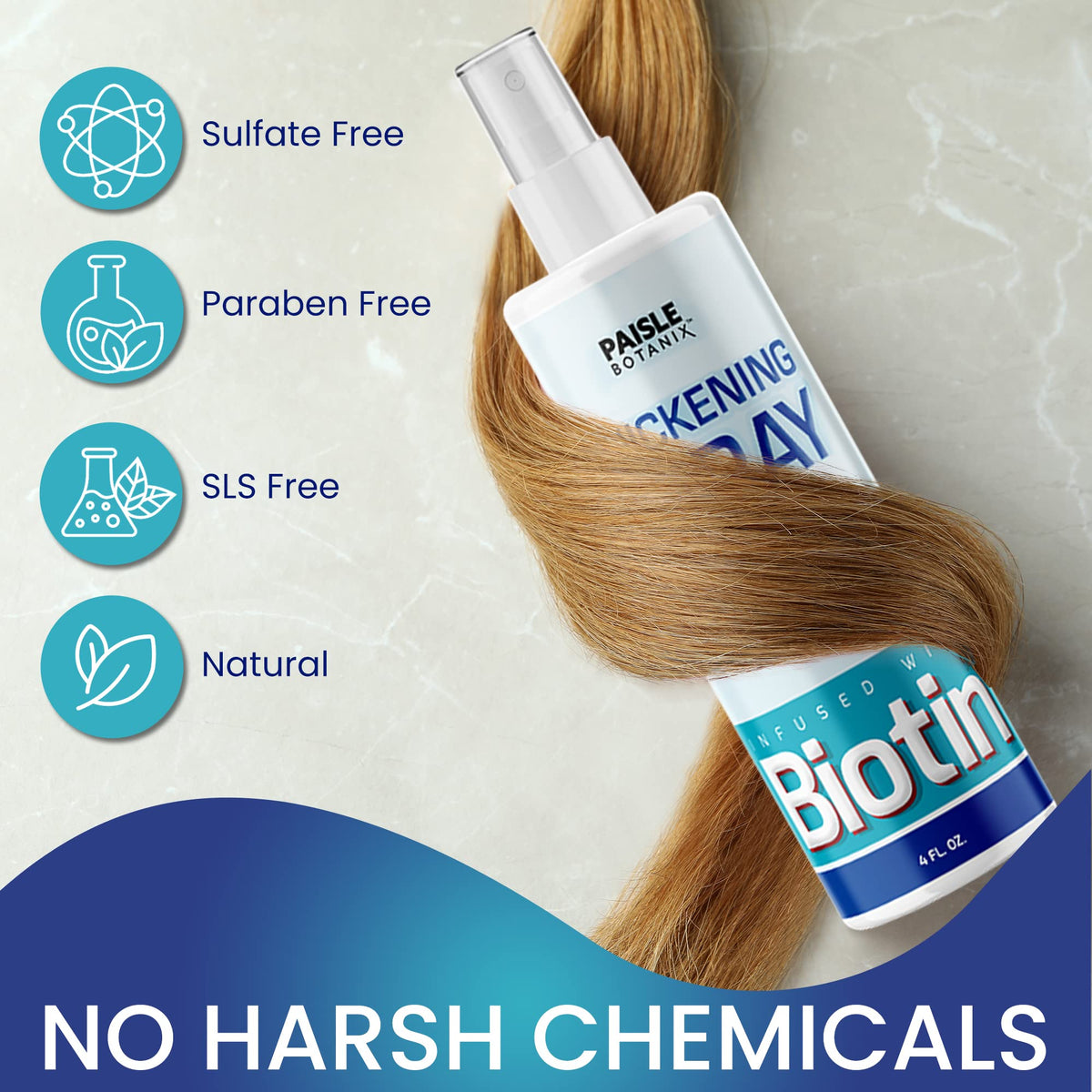 Paisle Botanics Biotin ingredients with vitamins and nutrients
