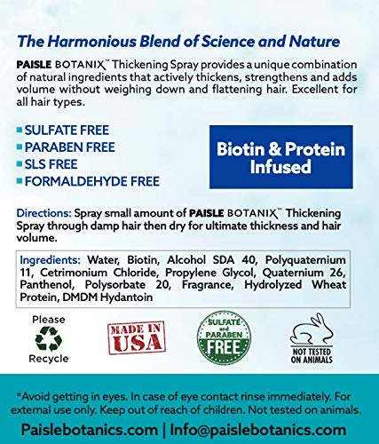 Paisle Botanics Biotin model hair after use shows smoother volume