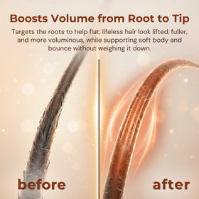 Paisle Botanics Biotin Shampoo applied to hair strands shows smoother, fuller appearance.