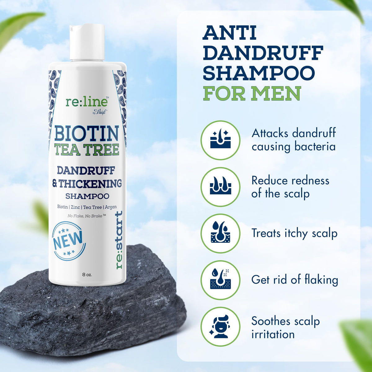Paisle Botanics natural dandruff shampoo on scalp scene nourishes hair
