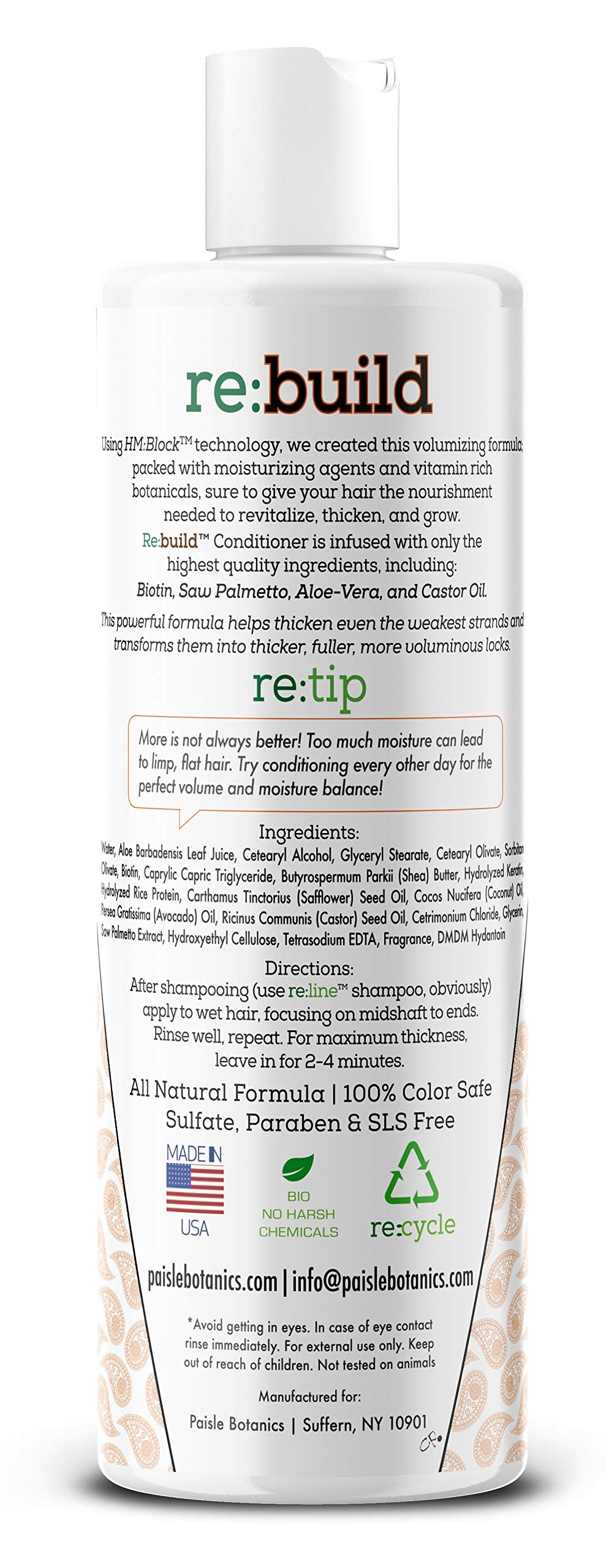 Hands applying Paisle Botanics shampoo on scalp during a refreshing wash.