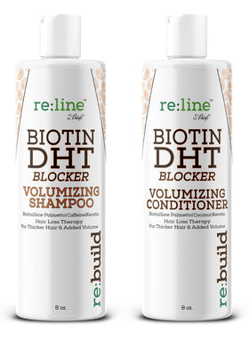 Bathroom shelf featuring Paisle Botanics volumizing set ready for daily use.