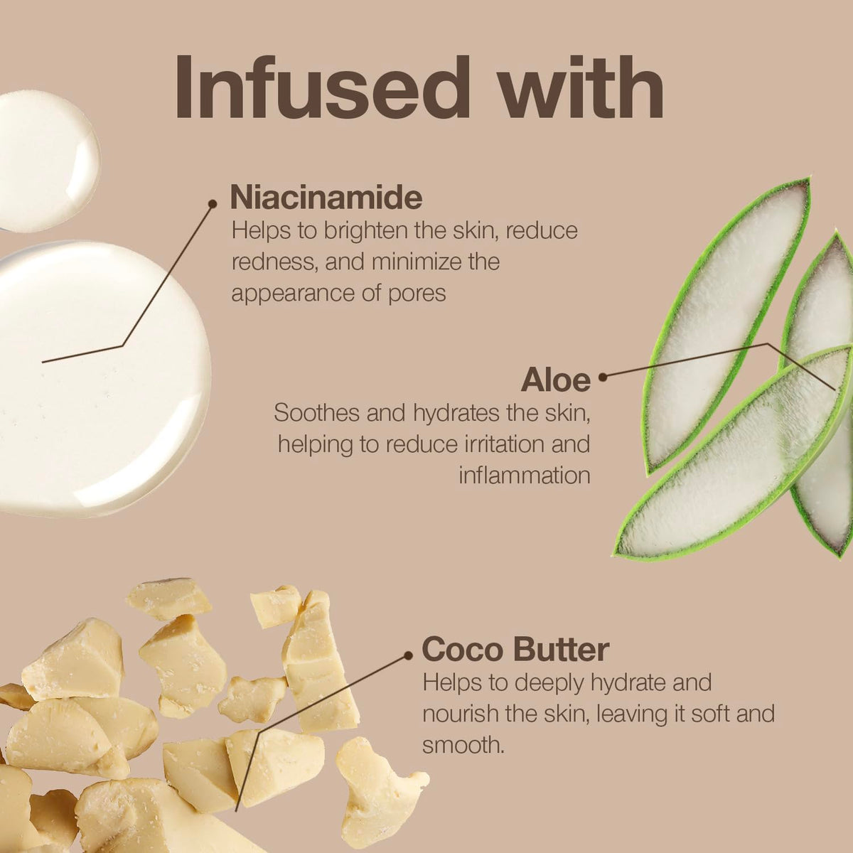 Aloe leaf extract hydrates while you wear the bronzer.