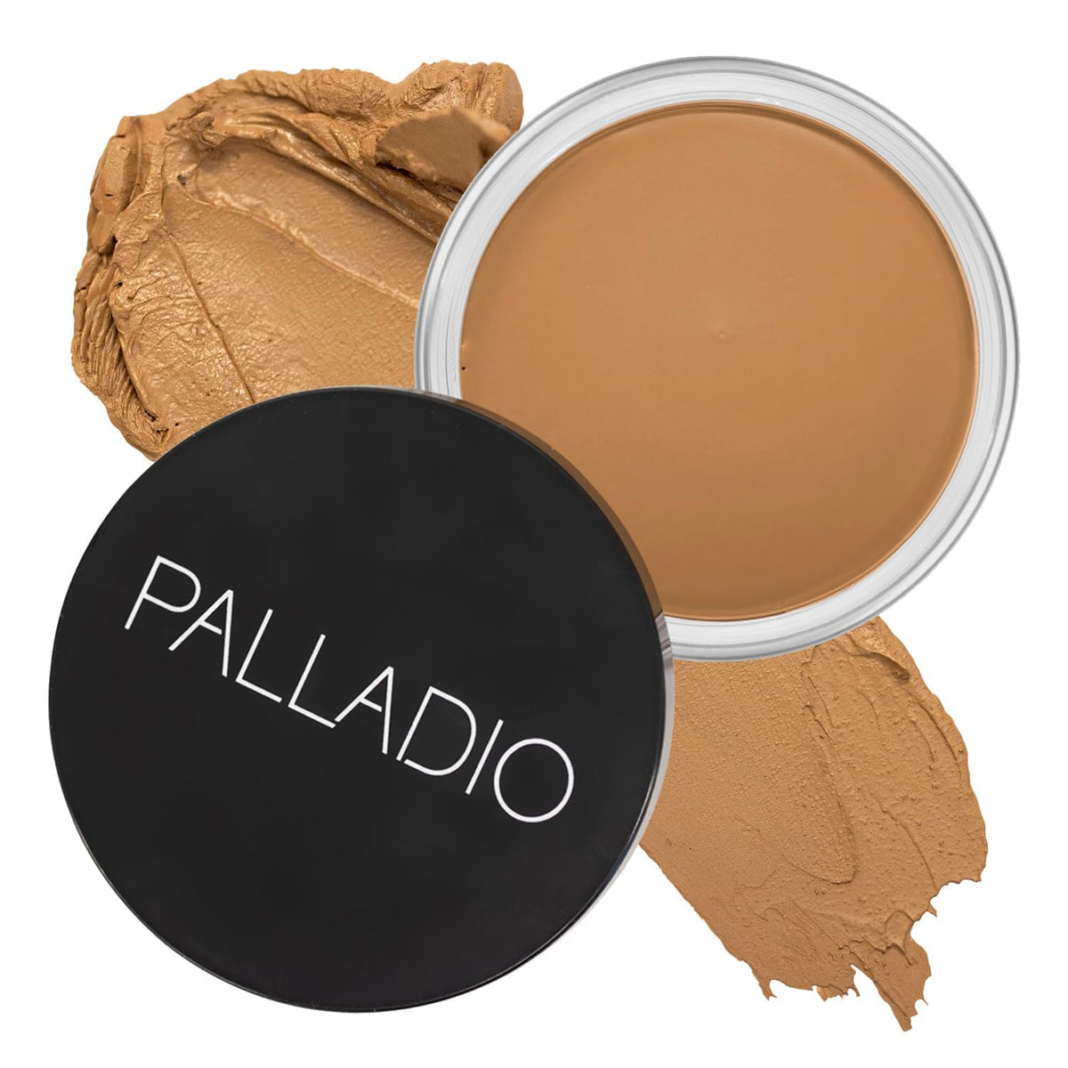 Palladio Cream Bronzer Caramel Latte swatch showing natural sun-kissed glow.