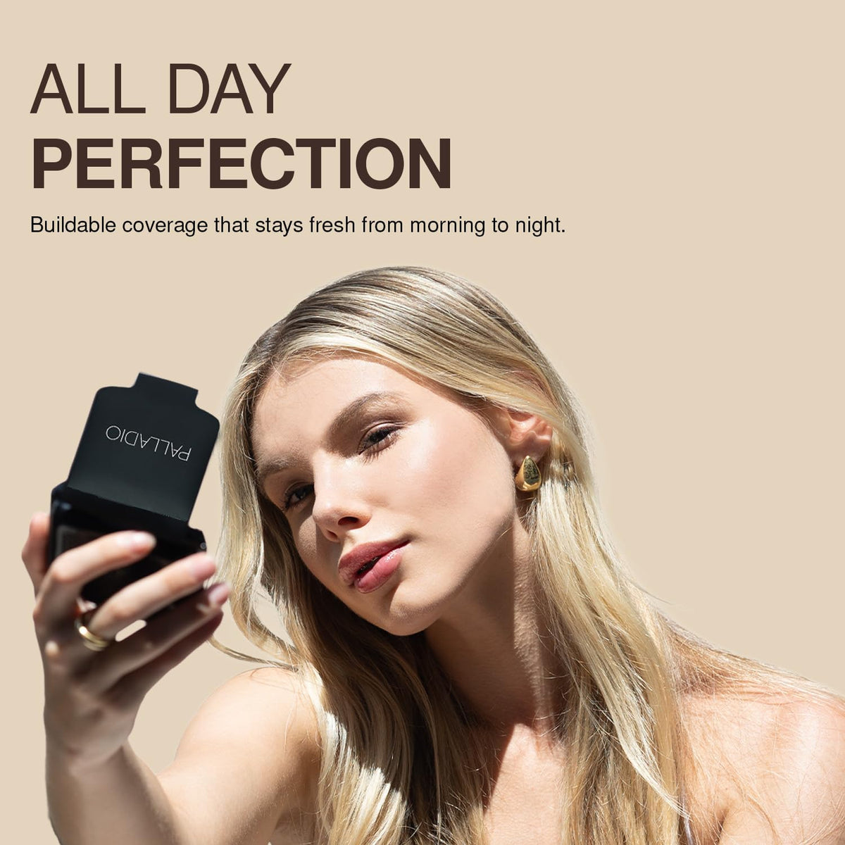 Palladio everlasting tan shade pan shows warm, natural color.