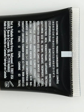 Palladio I'm Glowing primer cruelty-free label visible.