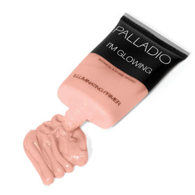 Palladio I'm Glowing primer pearlescent pink swirl suggests brightening glow.