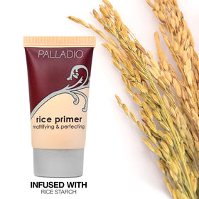 Palladio Rice Primer creates a matte, long-lasting makeup base.
