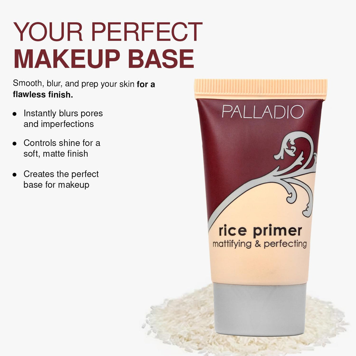 Palladio Rice Primer on hand demonstrates easy blend.
