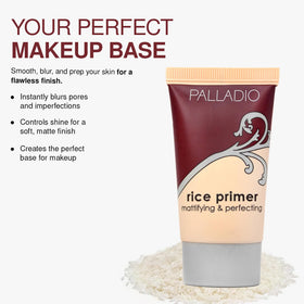 Palladio Rice Primer on hand demonstrates easy blend.