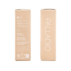 Palladio Skin Tint dewy finish close-up on skin with natural radiance.