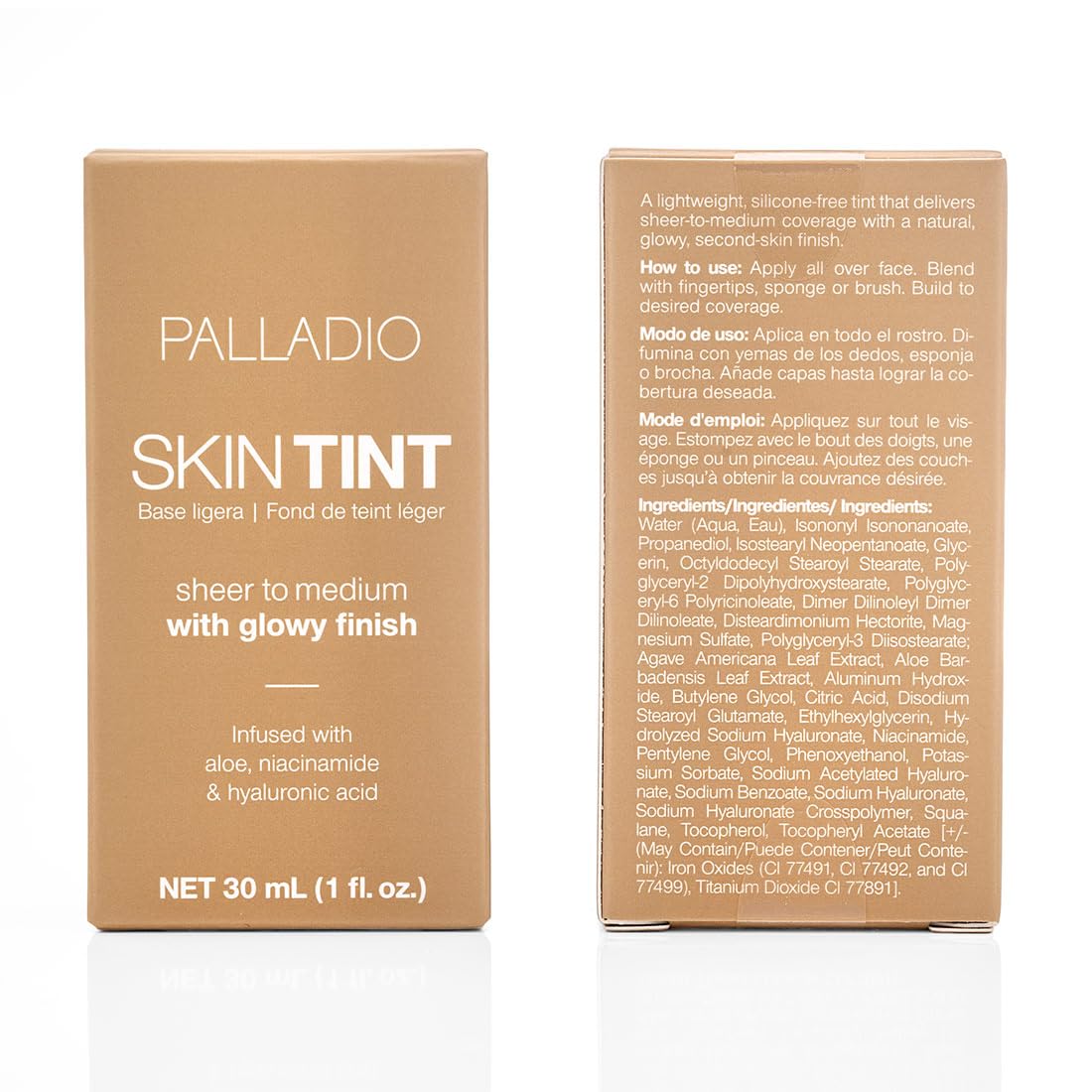 Palladio Skin Tint adds a natural glow to bare skin