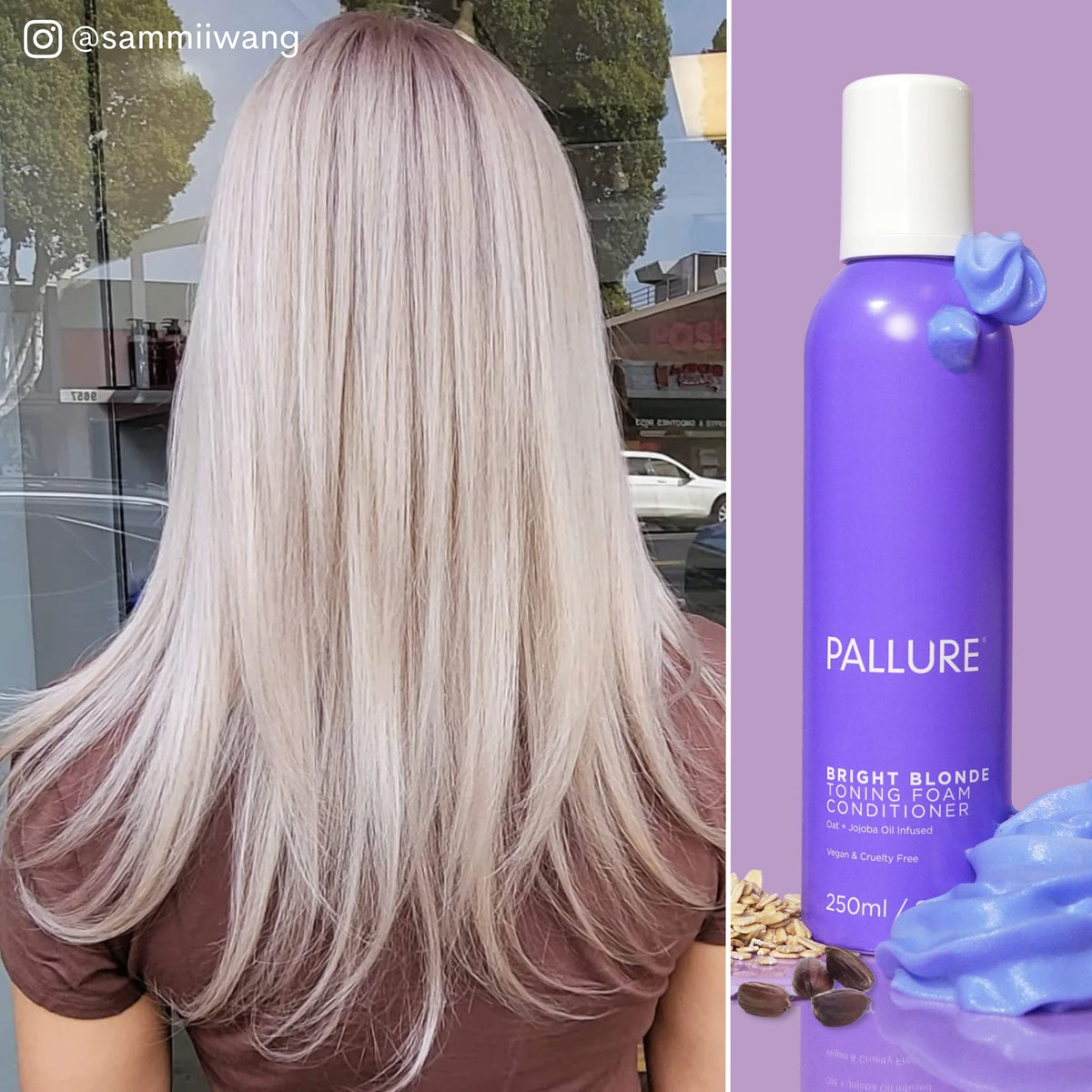 Pallure Bright Blonde Toning Foam bathroom setup evokes simple at-home ritual