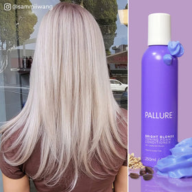Pallure Bright Blonde Toning Foam bathroom setup evokes simple at-home ritual