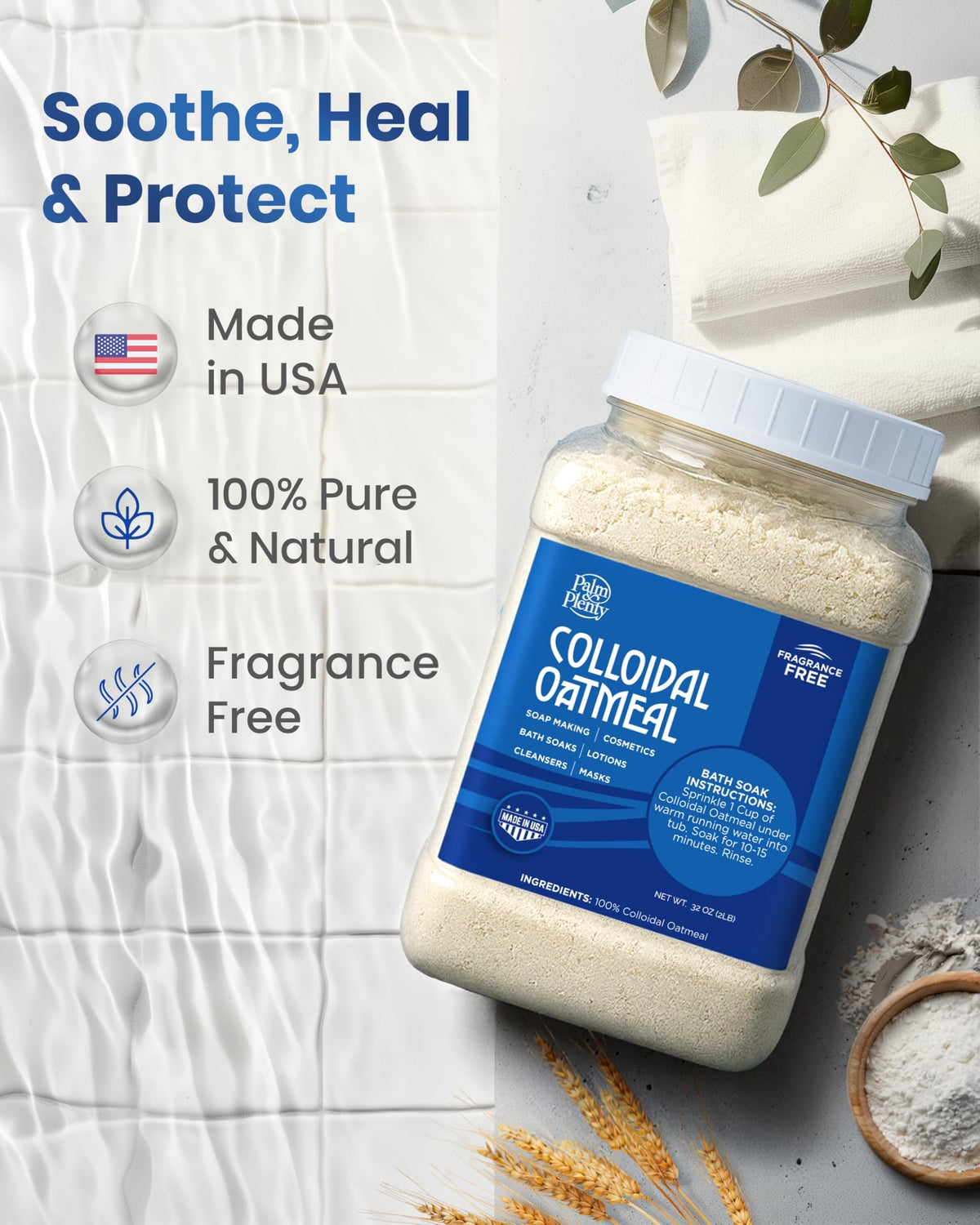 Gentle application with Palm and Plenty for sensitive skin routine.