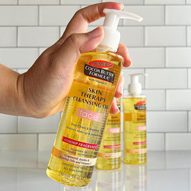 Lather with water to emulsify and lift dirt, oil and makeup.