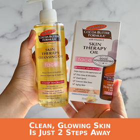 Oil dissolves makeup and rinses clean without leaving residue.