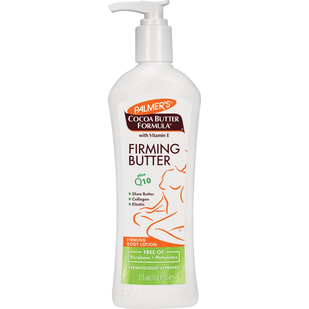 Palmer's Cocoa Butter Formula Firming Butter bottle hydrates skin for a smoother look