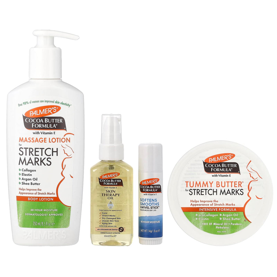Palmer's Massage Lotion for Stretch Marks improves elasticity and supports daily stretch-mark care