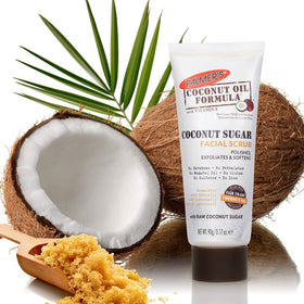 Palmer's Face Scrub and Oil Duo on counter ready for a routine.