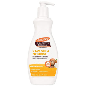 Palmer's lotion being applied on arms demonstrates quick absorption and soothing comfort